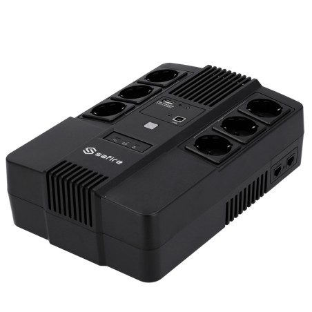 Einphasige USV Line-Interaktiv - Leistung 600VA/360W - Eingang 220~240 Vac /Ausgang 230 Vac - 6 USV/UPS-Ausgänge geschützt - Lad