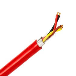 Abgeschirmte geflochtene Kabeltrommel - Feuerfestigkeit RF 120 Minuten - Rolle von 100 Metern - Kupferleiter 2x2x1,5 mm2 - CPR-Z