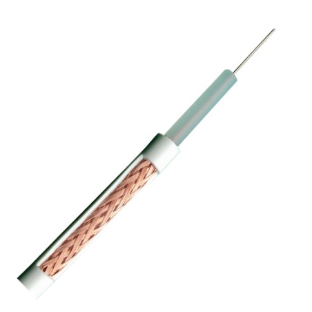Koaxialkabel RG59 - Video - Rolle von 300 Metern - Gehäuse, Farbe weiß - Außendurchmesser 6.0 mm - Geringe Verluste