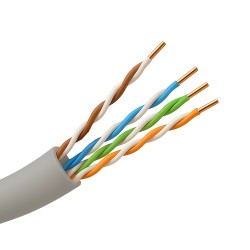 SAFIRE | UTP Kabel Kategorie 5E, 305 Meter Rolle, Grau, Zertifiziert | UTP5E-305-PVC-Eca