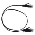 SAFIRE | UTP-Flachkabel Ethernet Verbinder RJ45 Kategorie 6, 0,5 m, schwarz | UTP6-05BK-FLAT