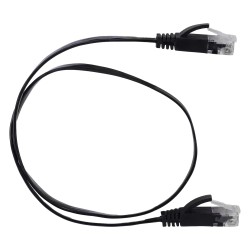 SAFIRE | UTP-Flachkabel Ethernet Verbinder RJ45 Kategorie 6, 0,5 m, schwarz | UTP6-05BK-FLAT