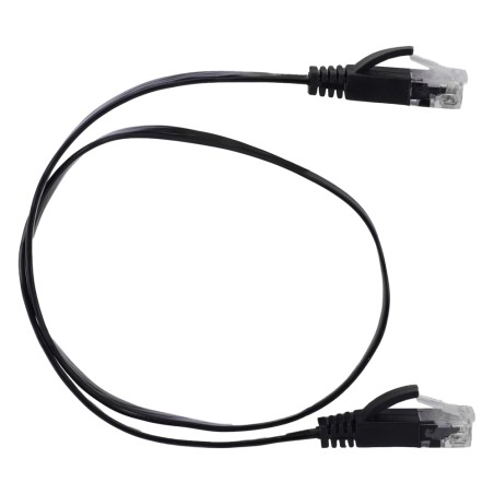 SAFIRE | UTP-Flachkabel Ethernet Verbinder RJ45 Kategorie 6, 0,5 m, schwarz | UTP6-05BK-FLAT