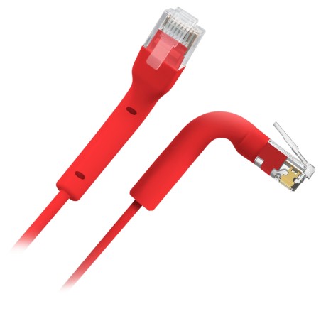 SAFIRE | Flexibles UTP-Kabel Ethernet, RJ45, Kategorie 6A, TPE-Gehäuse, 2m, Rot | UTP6A-FLEX-2R
