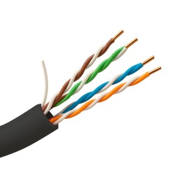 MARCA BLANCA | UTP-Kabel Kategorie 5E, 305m Rolle, Schwarz, Outdoor Abdeckung | UV-UTP5E-305-OUTDOOR
