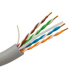Uniview | UTP-Kabelkategorie 6, 100% Kupfer, LSZH Außengehäuse, Weiß-Grau, 305m | UV-UTP6-300-BC24AWG-DCA-B-W