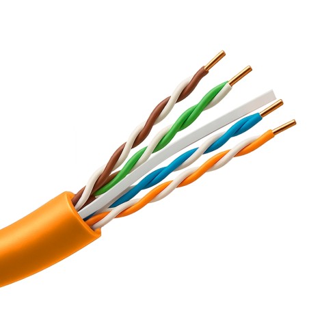 UNIVIEW | Halogenfreies starres UTP-Kabel Kategorie 6, 305m Rolle, Orange | UV-UTP6-305-BC-LSZH-Dca-OR