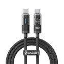 Veger - USB-Kabel 2.0 für jedes Gerät - USB-C auf USB-C - Metallgehäuse mit LED, geflochtenes Nylonkabel - PD-Schnellladung 100W