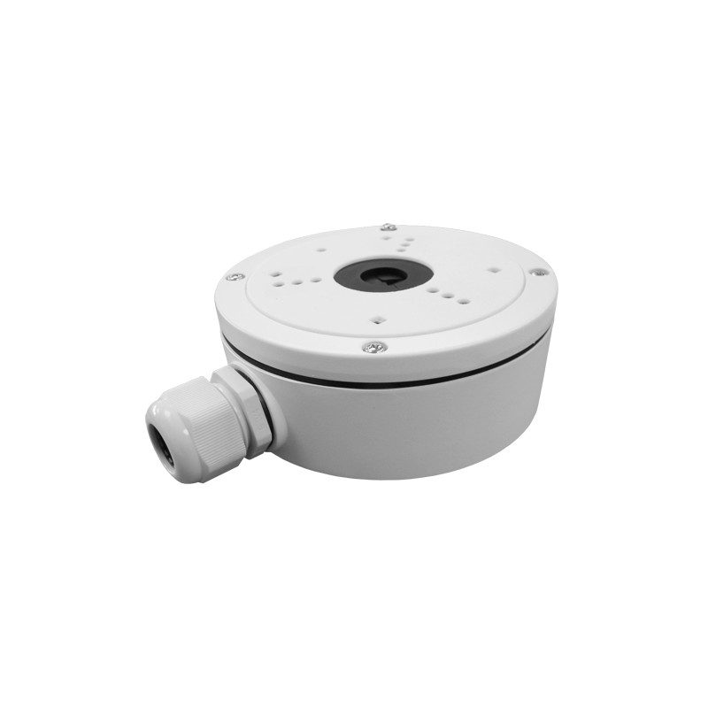 Junction box - For dome or bullet cameras - Suitable for outdoor use - Ceiling or wall installation - Cable pin - White
