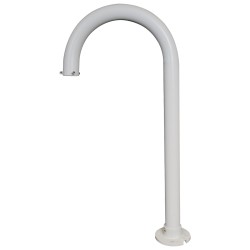 Mount (roof and/or ledge) for motorized dome - Suitable for outdoor use - Ground installation - White color - Cable tie