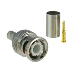 SAFIRE-Stecker - BNC zum Crimpen - Kompatibel mit Microkoaxial - 25 mm (L) - 10 mm (B) - 5 g