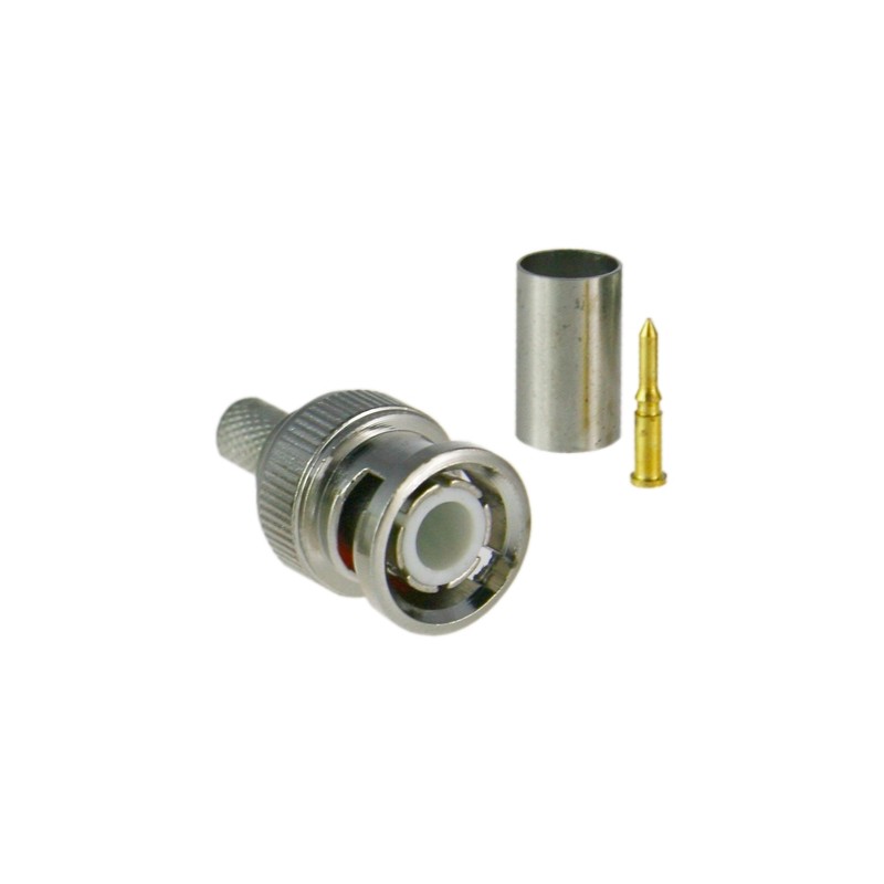 SAFIRE-Stecker - BNC zum Crimpen - Kompatibel mit Microkoaxial - 25 mm (L) - 10 mm (B) - 5 g