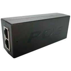 Hocheffizienter passiver PoE-Injektor. - Unterstützung der passiven PoE-Technologie. - Es stehen 2 RJ45 Anschlüsse (Ein-/Ausgang