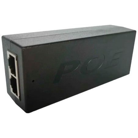 Hocheffizienter passiver PoE-Injektor. - Unterstützung der passiven PoE-Technologie. - Es stehen 2 RJ45 Anschlüsse (Ein-/Ausgang