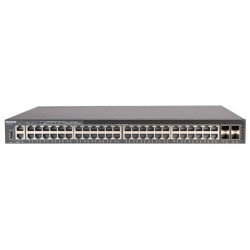 CommScope RUCKUS ICX8200-48PF2-E Switch, 48x10/100/1000 Mbps PoE+ ports, 4x25 GbE SFP28 stacking/uplink-ports, 740 W PoE budget