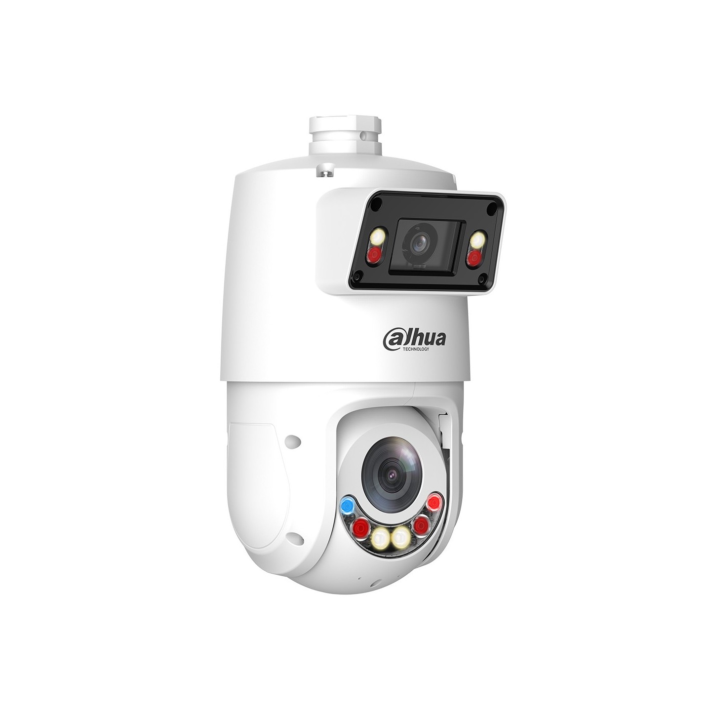 IP-Panorama-PTZ-Dome-Kamera, 2x 4 MP, 2,8/5 - 125 mm, IR 100 m, IP66, weiß