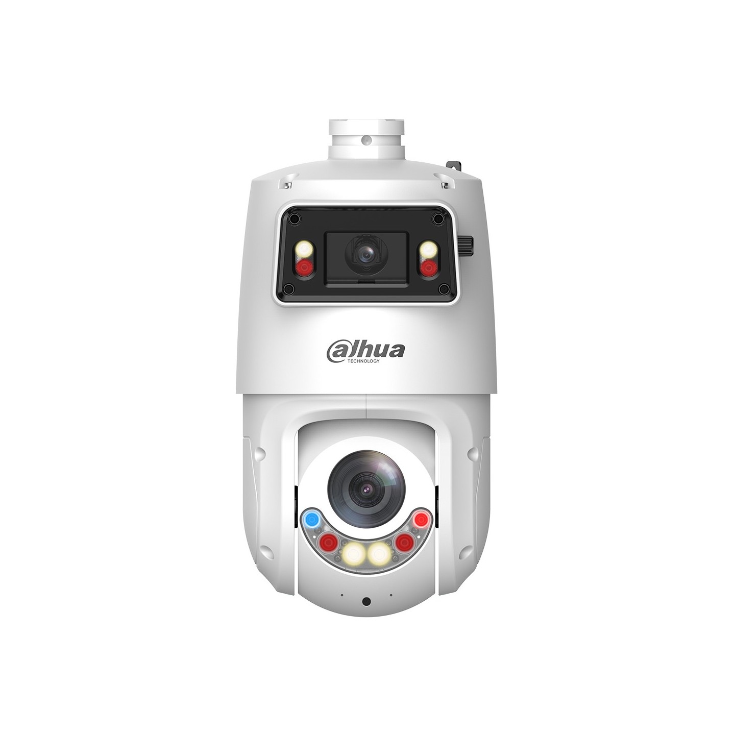 IP-Panorama-PTZ-Dome-Kamera, 2x 4 MP, 2,8/5 - 125 mm, IR 100 m, IP66, weiß