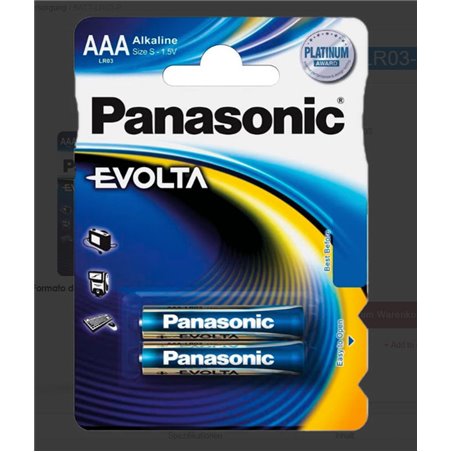 PANASONIC Alkaline Batterie 1.5V, Evolta, LR6, AAA