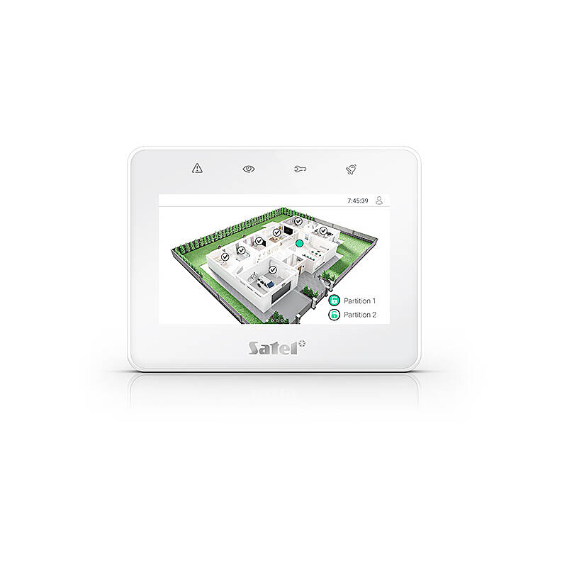 Satel INT-TSG2-W control panel, 4.3'' touchscreen