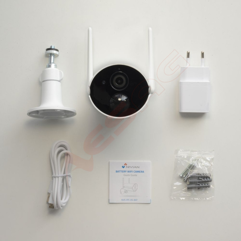 NIVIAN - Batterie Kamera, 1080p, WiFi, PIR, Audio, Smart