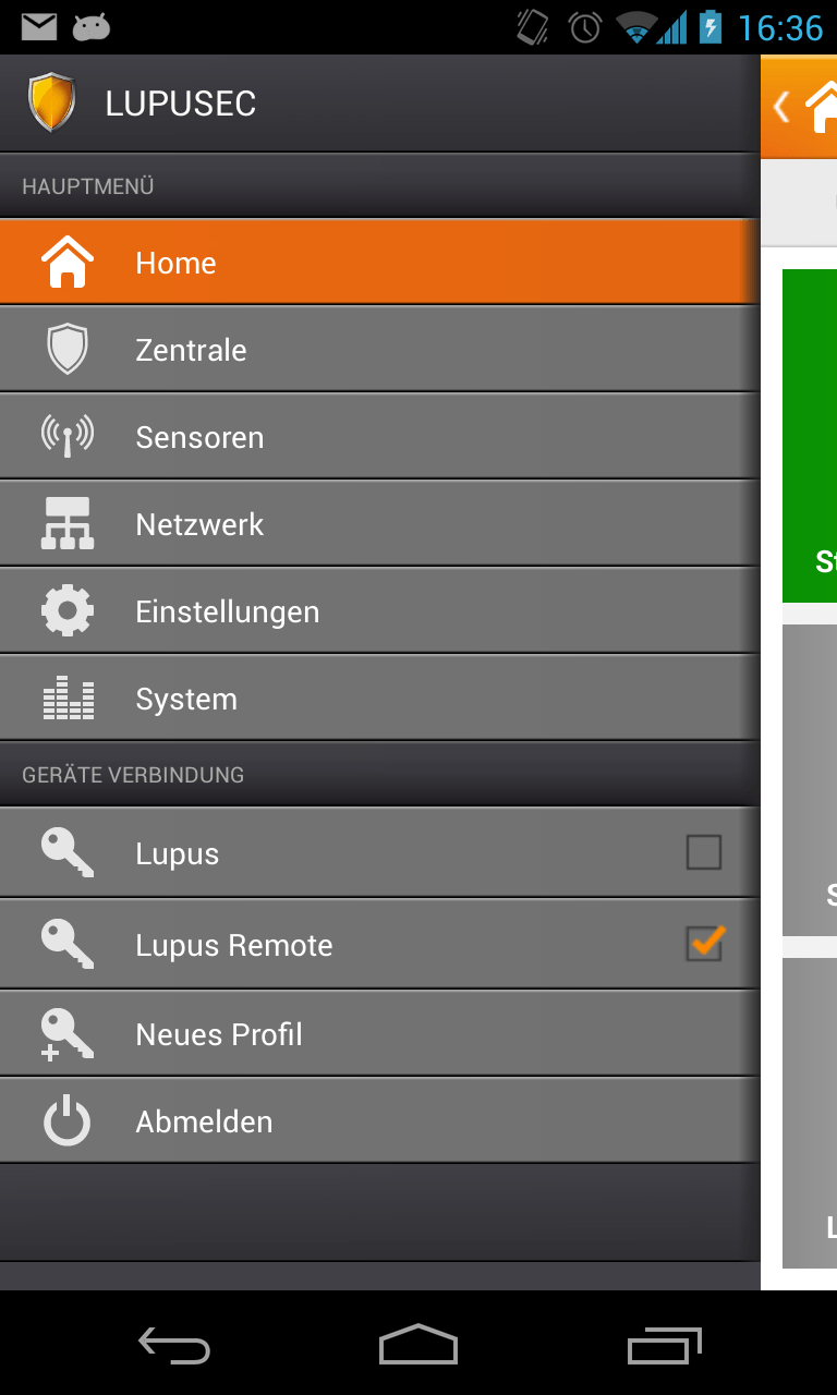 Android APP for alarm system